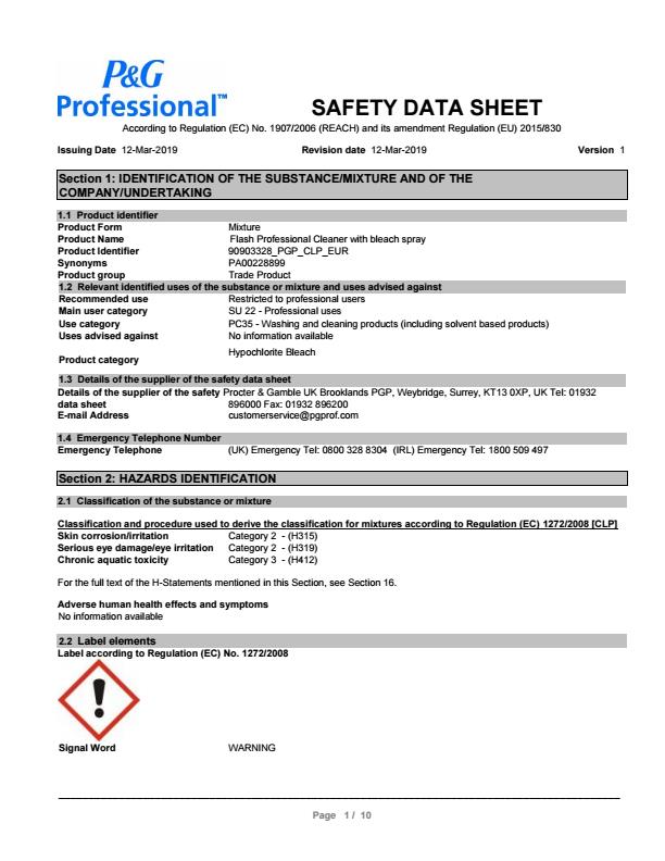 FLACB/750 COSHH FLACB/750 COSHH